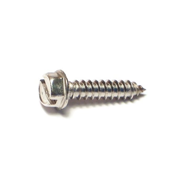 Midwest Fastener Sheet Metal Screw, #8 x 1/2 in, 18-8 Stainless Steel Flange Hex Head Slotted Drive, 40 PK 63842 - main
